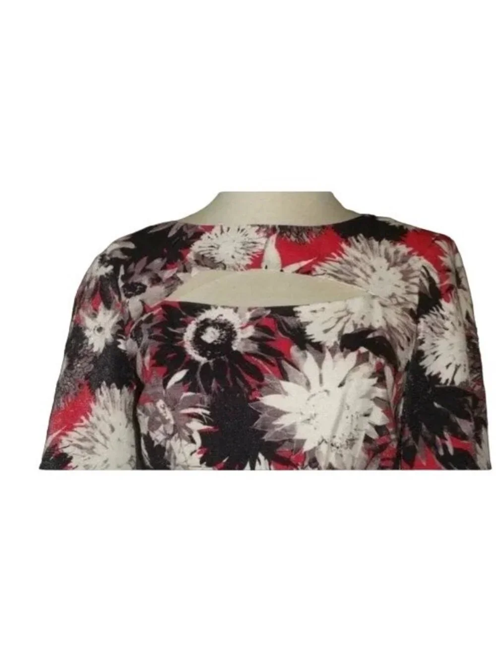 ๐ Debbie Shuchat Cutout Yoke Floral Print Dress 6-8 - Picture 6 of 8